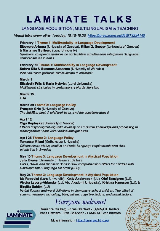 Poster for the talks programme of the spring 2022. Open to use screen reader.
