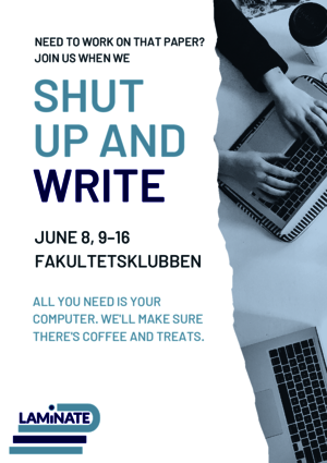Shut up and write! June 8, 9–16 in Fakultetsklubben.
