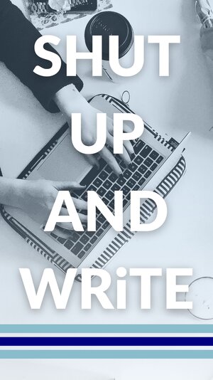 A desktop from above. Two hands type on a laptop. Next to the hands: a cup of coffee.