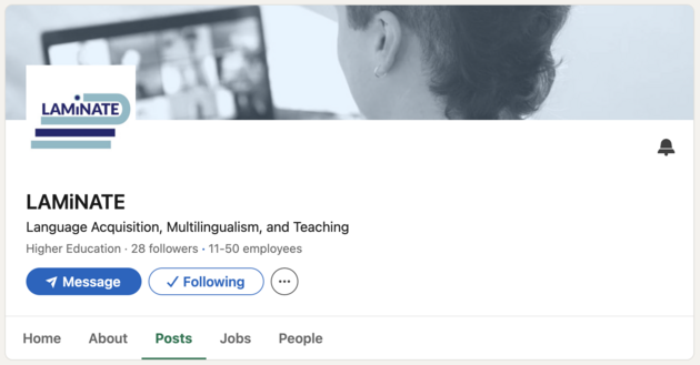 A screen capture of the LAMiNATE LinkedIn page.